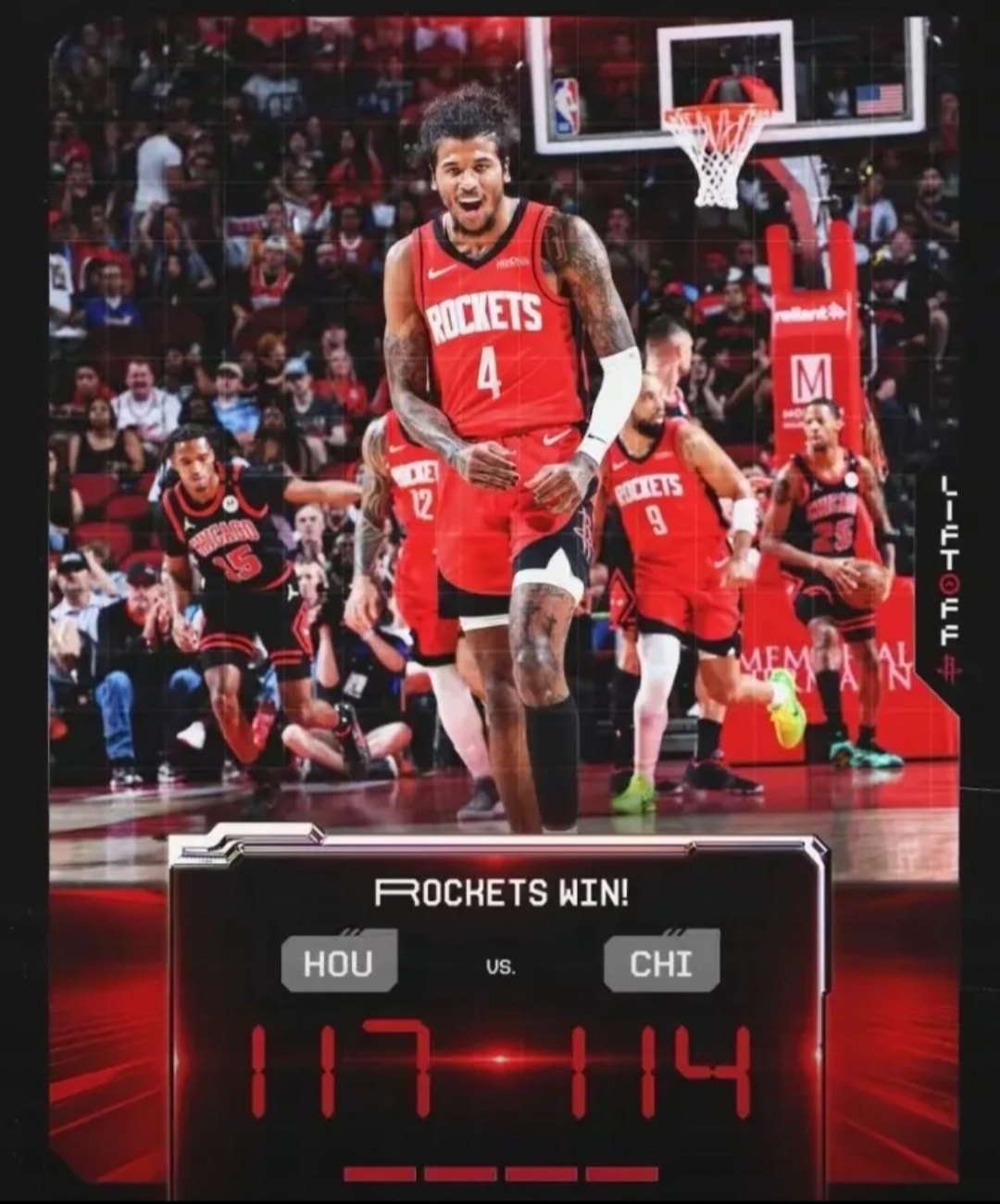 火箭队主场大胜尼克斯，取得三连胜